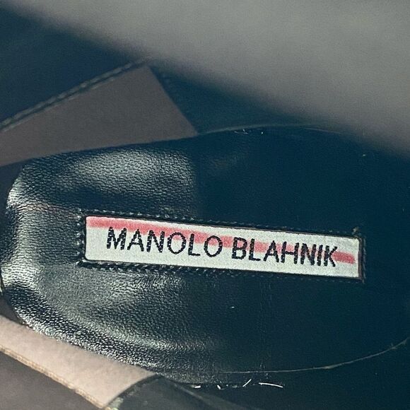 Manolo Blahnik Calasso 90MM Ruched Leather Boots size 38.5 - Picture 14 of 16